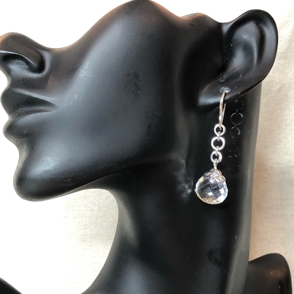 LOIS HILL Sterling Silver Drop Dangle Faceted Quartz Gemstone Earrings